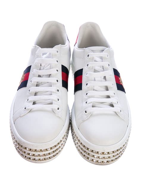 gucci ace sneakers stripe|gucci ace embellished leather sneakers.